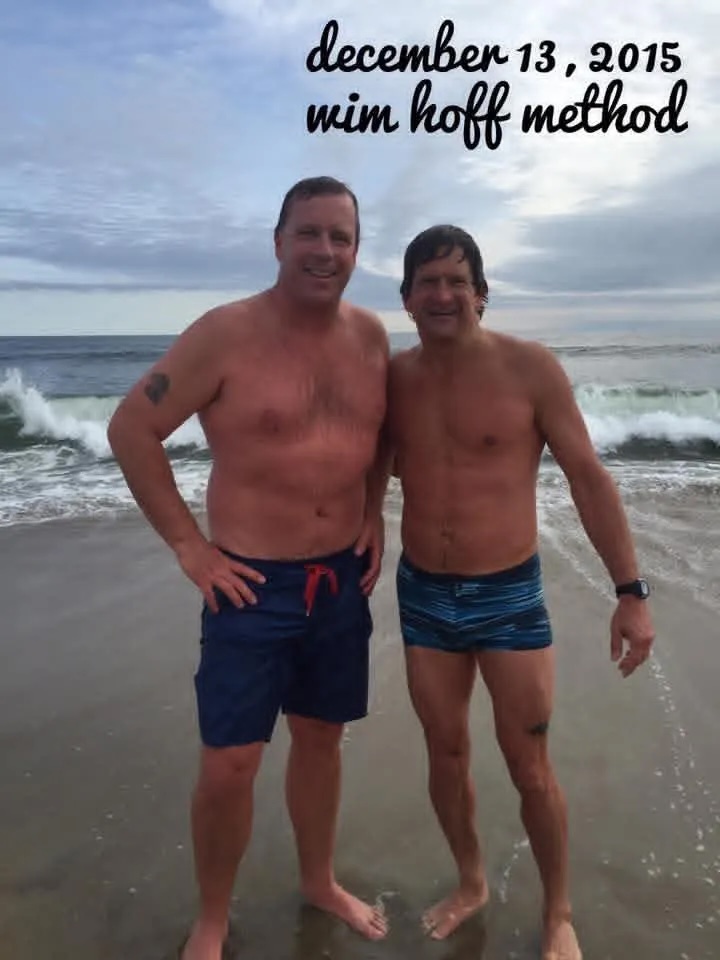 Tom and Dave at the ocean - December 2015 Wim Hof Method