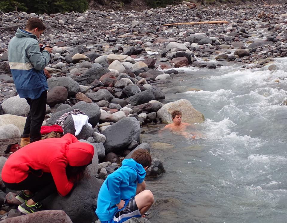 Cold plunge pool with Arkansas view