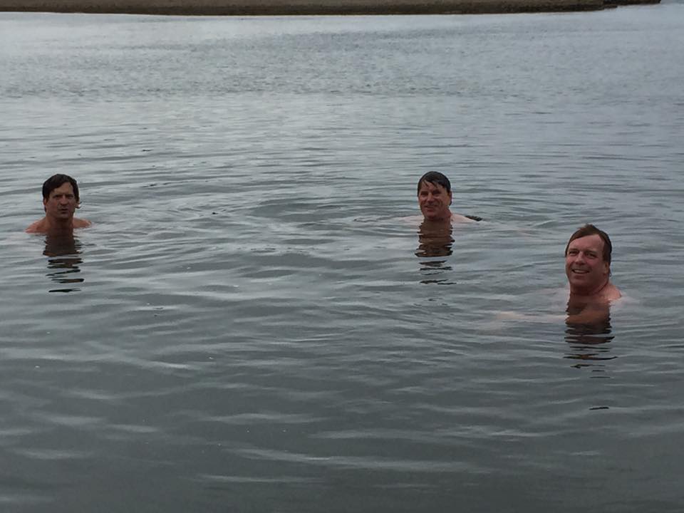 Cold plunge pool with Arkansas view
